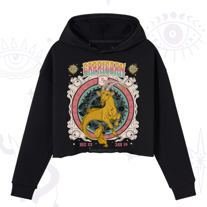 Purplehecate Capricorn Cosmic Zodiac Crop Hoodie