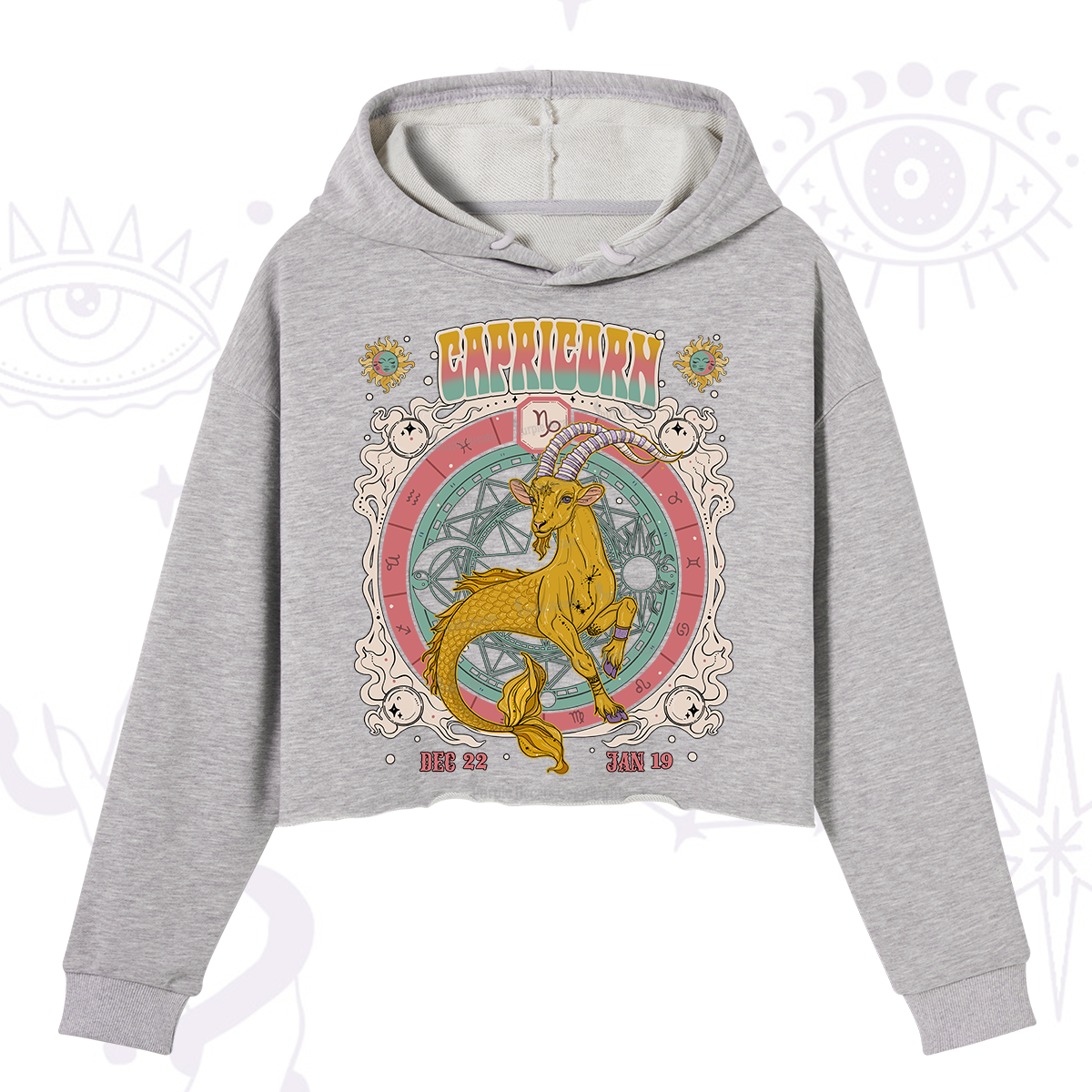 Purplehecate Capricorn Cosmic Zodiac Crop Hoodie
