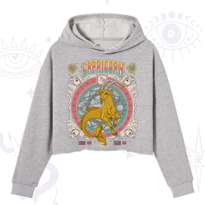 Purplehecate Capricorn Cosmic Zodiac Crop Hoodie