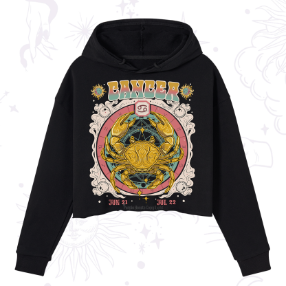 Purplehecate Cancer Cosmic Zodiac Crop Hoodie