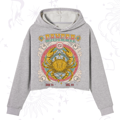 Purplehecate Cancer Cosmic Zodiac Crop Hoodie