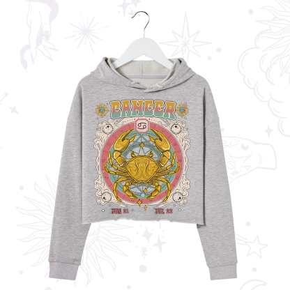 Purplehecate Cancer Cosmic Zodiac Crop Hoodie