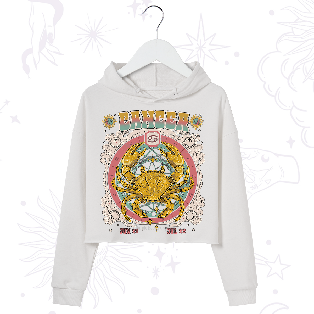 Purplehecate Cancer Cosmic Zodiac Crop Hoodie