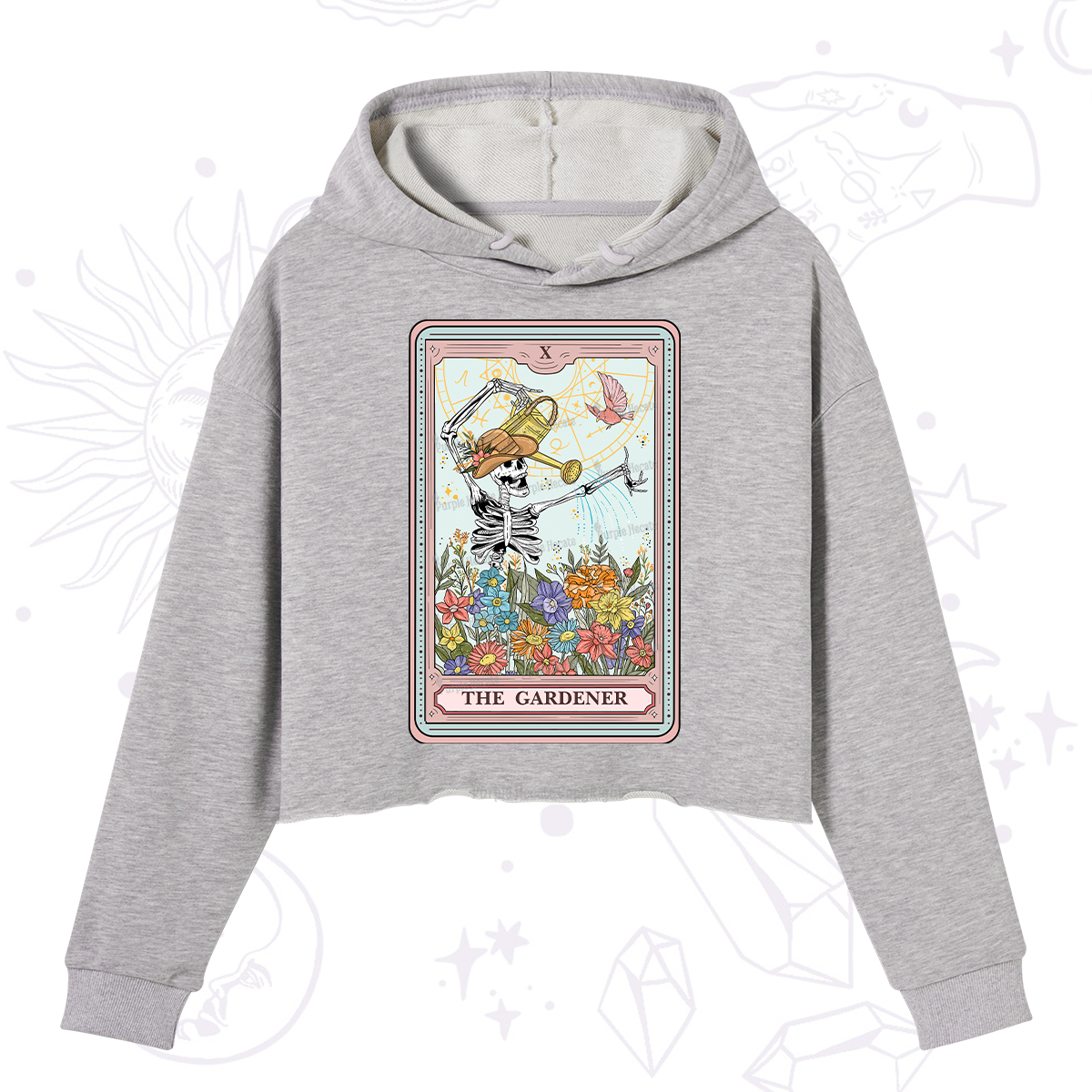 Purplehecate The Gardener Tarot Card Crop Hoodie
