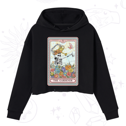 Purplehecate The Gardener Tarot Card Crop Hoodie