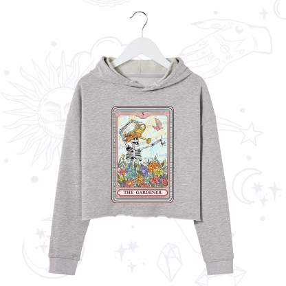 Purplehecate The Gardener Tarot Card Crop Hoodie