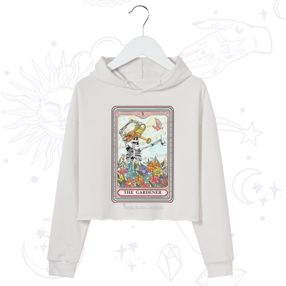 Purplehecate The Gardener Tarot Card Crop Hoodie