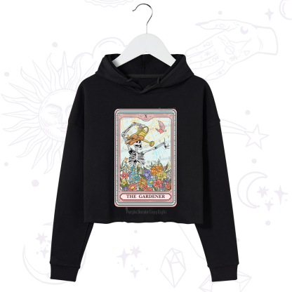 Purplehecate The Gardener Tarot Card Crop Hoodie