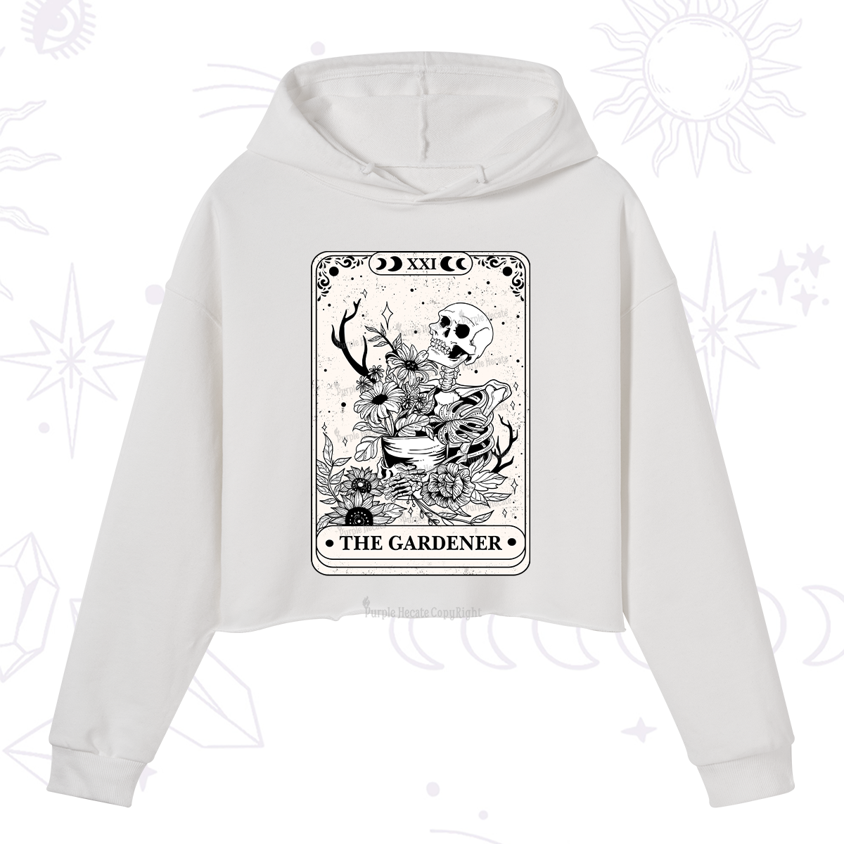 [Copy]Purplehecate The Gardener Tarot Card Crop Hoodie