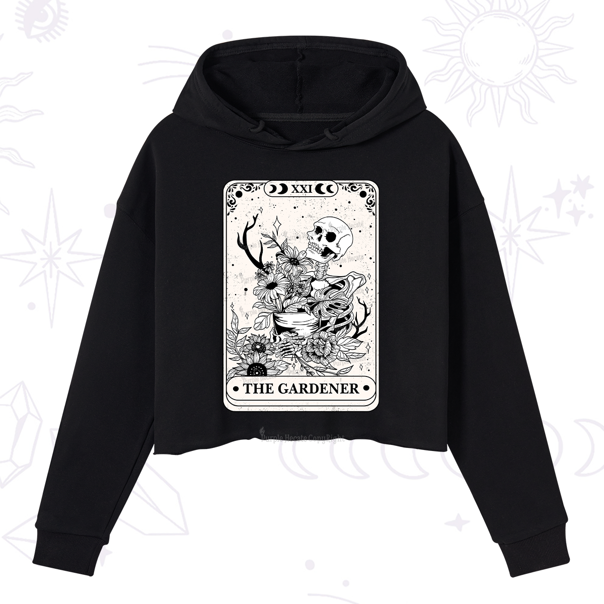 [Copy]Purplehecate The Gardener Tarot Card Crop Hoodie