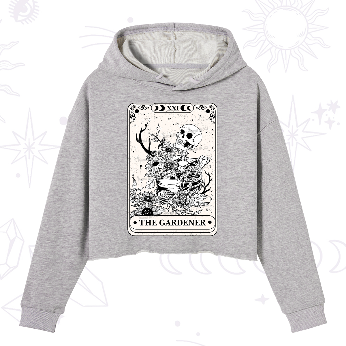 [Copy]Purplehecate The Gardener Tarot Card Crop Hoodie
