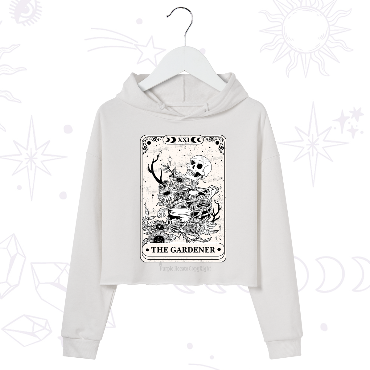 [Copy]Purplehecate The Gardener Tarot Card Crop Hoodie