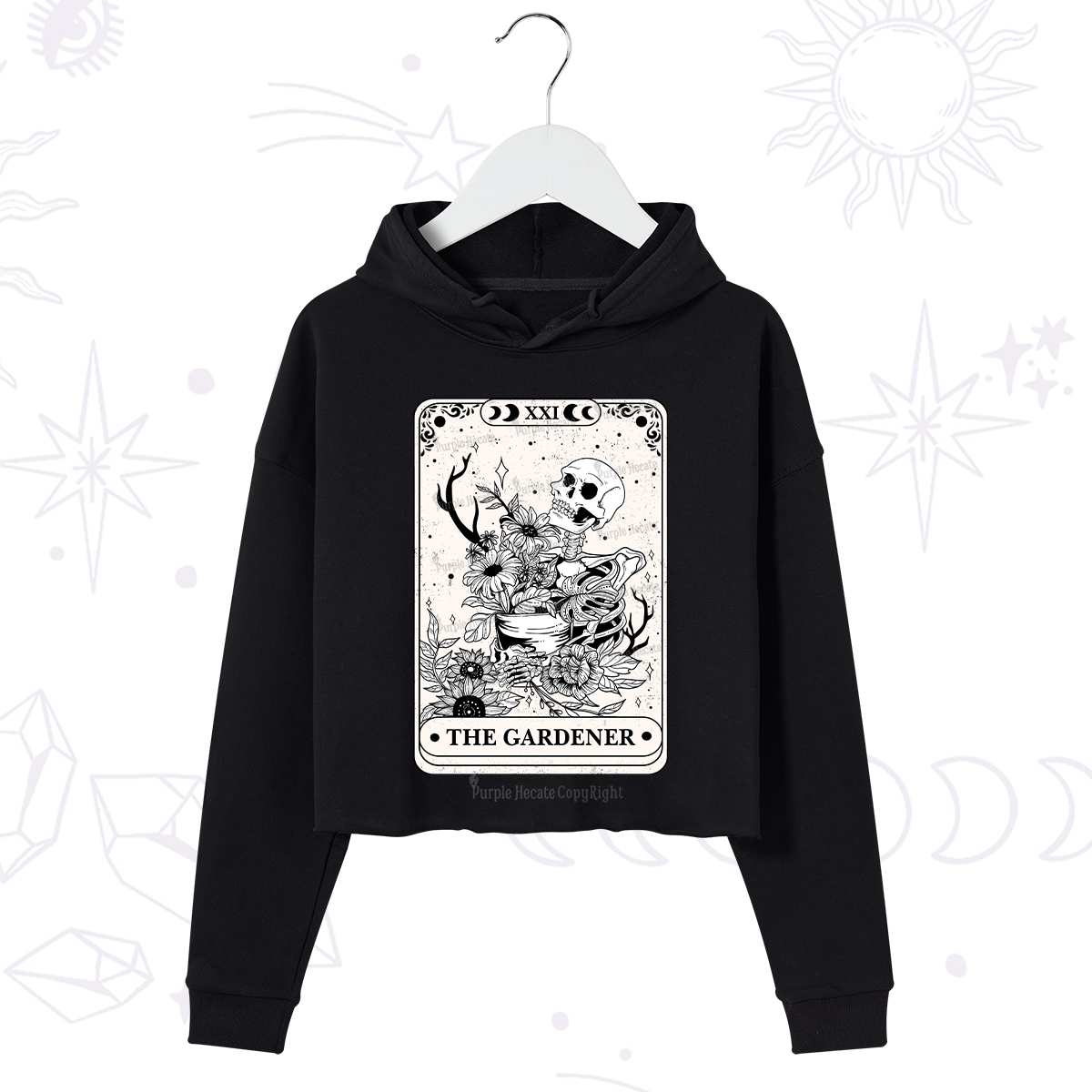 [Copy]Purplehecate The Gardener Tarot Card Crop Hoodie