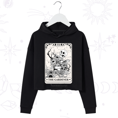 [Copy]Purplehecate The Gardener Tarot Card Crop Hoodie