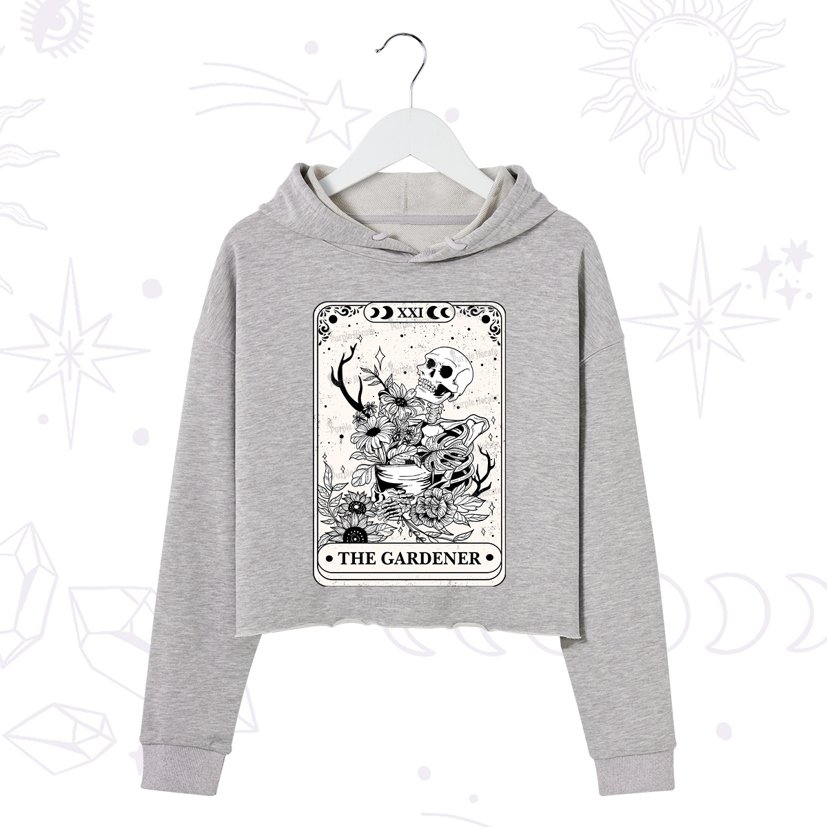 [Copy]Purplehecate The Gardener Tarot Card Crop Hoodie