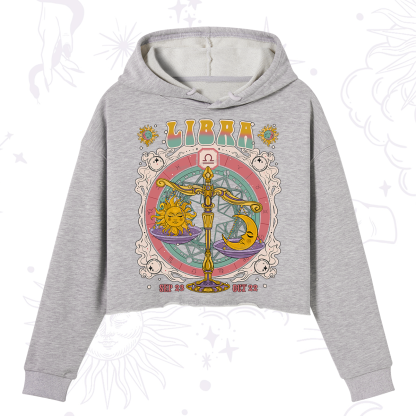 Purplehecate Libra Cosmic Zodiac Crop Hoodie