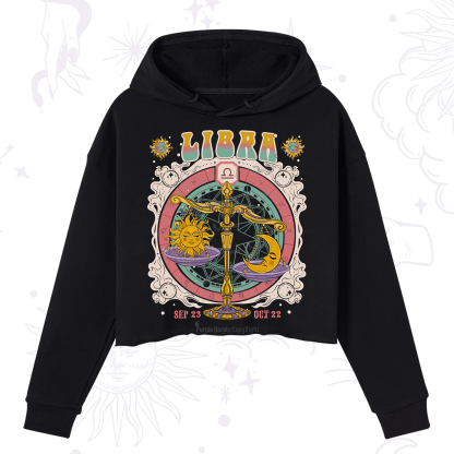 Purplehecate Libra Cosmic Zodiac Crop Hoodie