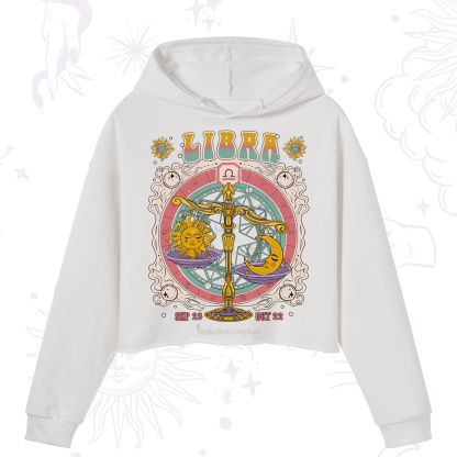 Purplehecate Libra Cosmic Zodiac Crop Hoodie