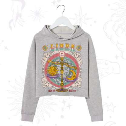 Purplehecate Libra Cosmic Zodiac Crop Hoodie
