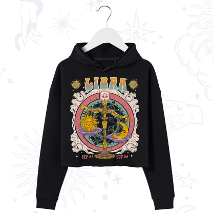 Purplehecate Libra Cosmic Zodiac Crop Hoodie
