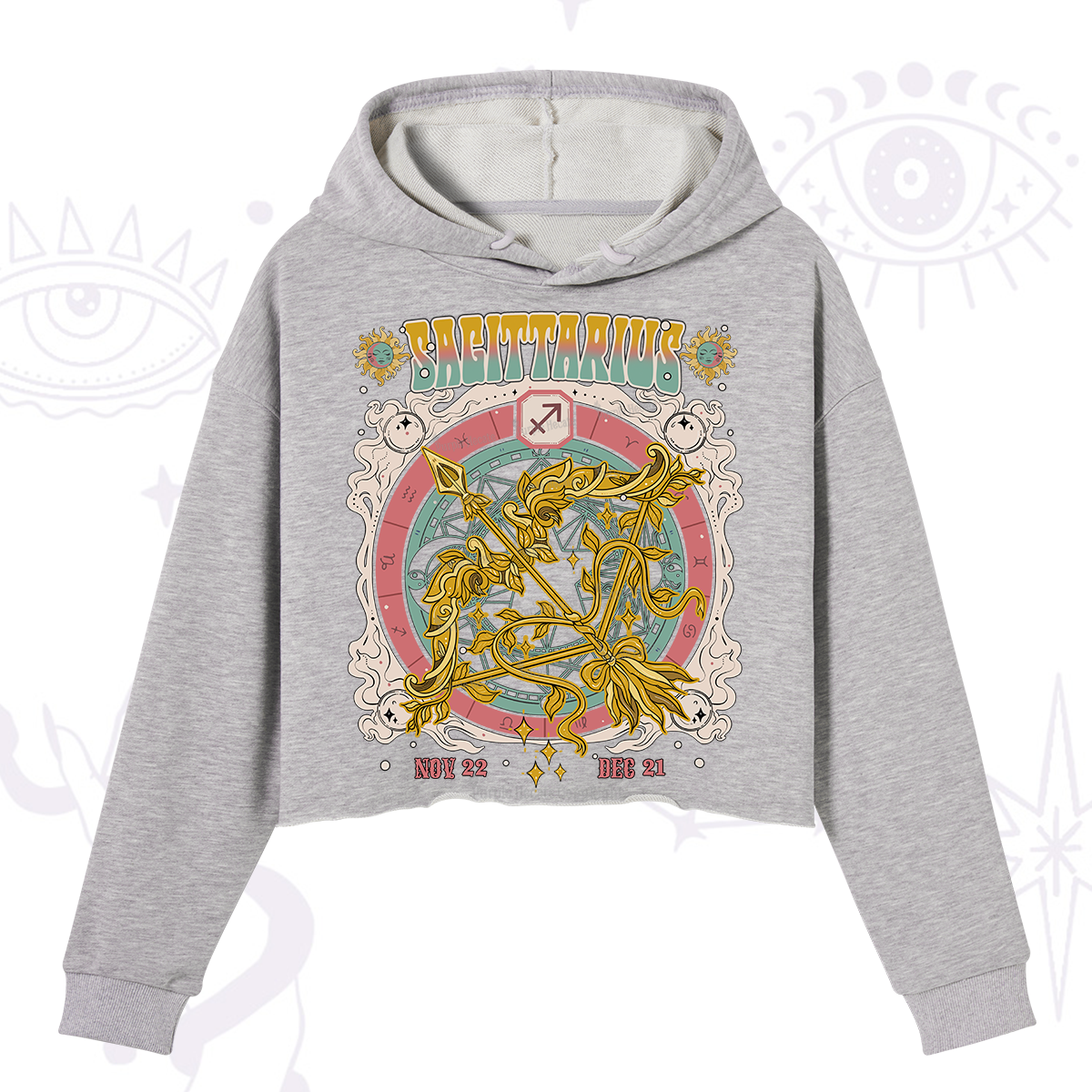 Purplehecate Sagittarius Cosmic Zodiac Crop Hoodie
