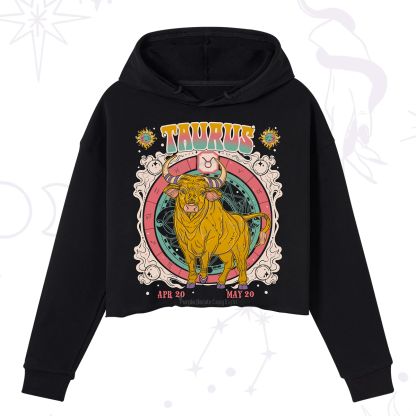 Purplehecate Taurus Cosmic Zodiac  Crop Hoodie