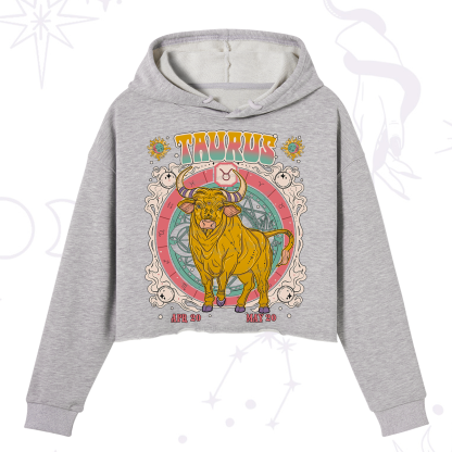 Purplehecate Taurus Cosmic Zodiac  Crop Hoodie