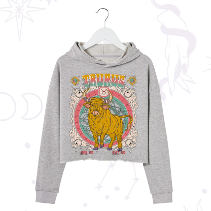 Purplehecate Taurus Cosmic Zodiac  Crop Hoodie