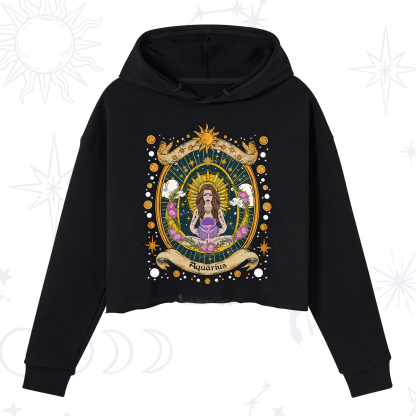 Purplehecate Aquarius Zodiac Crop Hoodie