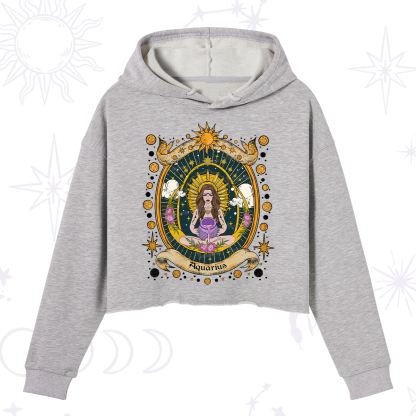 Purplehecate Aquarius Zodiac Crop Hoodie