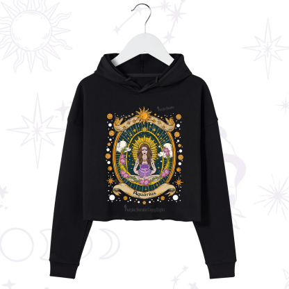Purplehecate Aquarius Zodiac Crop Hoodie