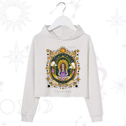 Purplehecate Aquarius Zodiac Crop Hoodie