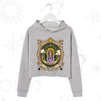 Purplehecate Aquarius Zodiac Crop Hoodie