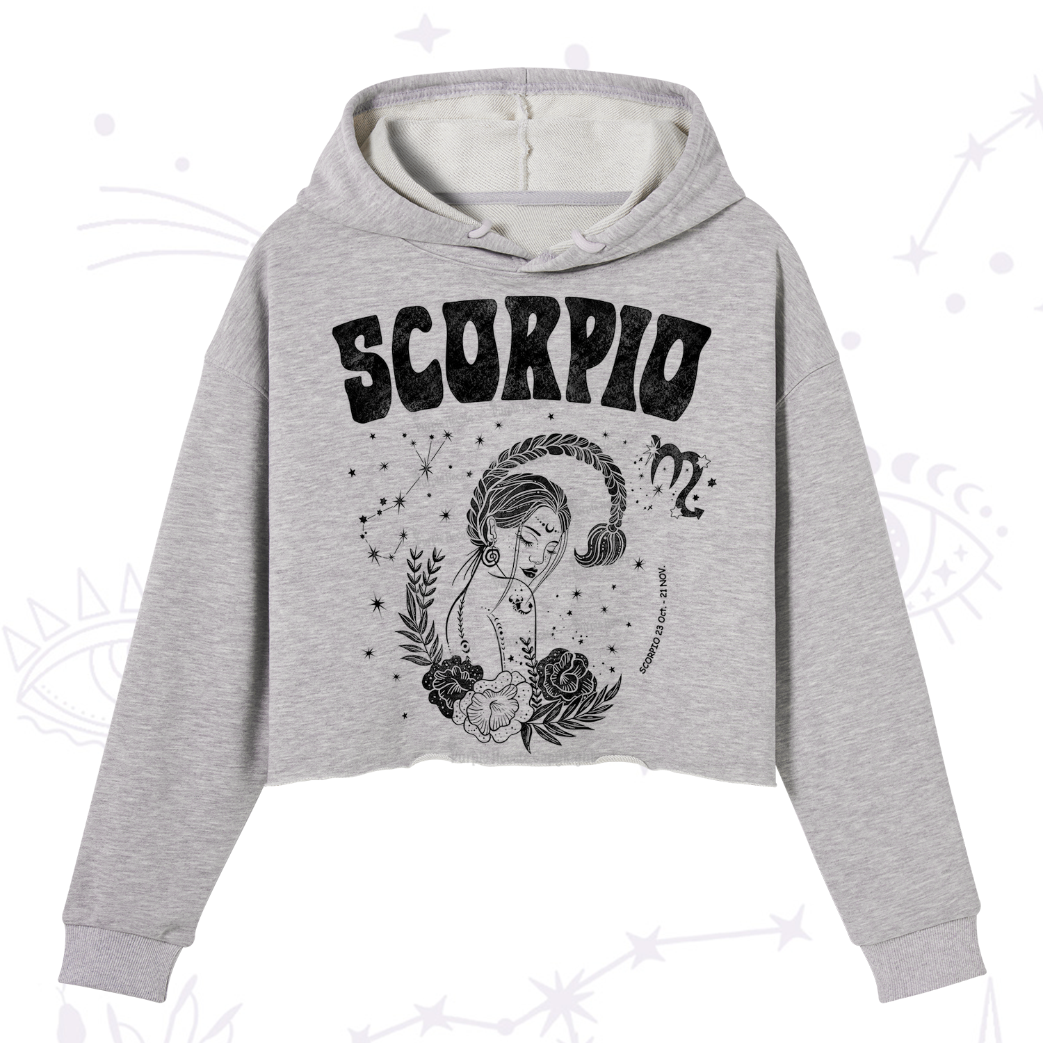 Purplehecate Scorpio Zodiac Glyphs  Crop Hoodie