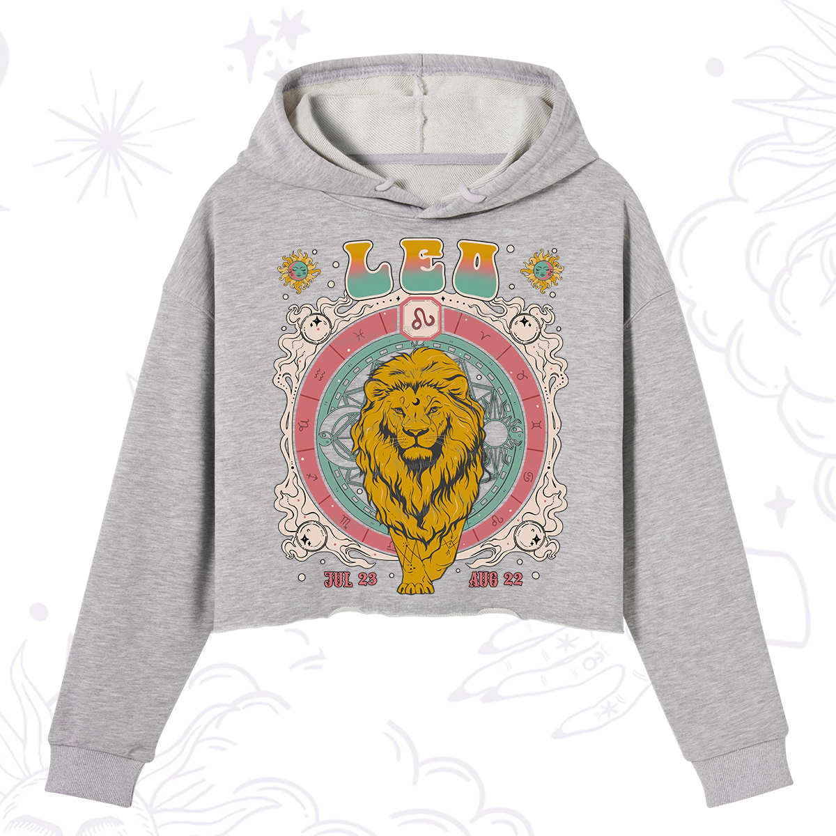 Purplehecate Leo Cosmic Zodiac Crop Hoodie