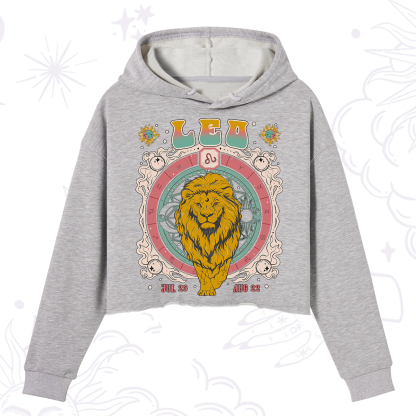 Purplehecate Leo Cosmic Zodiac Crop Hoodie