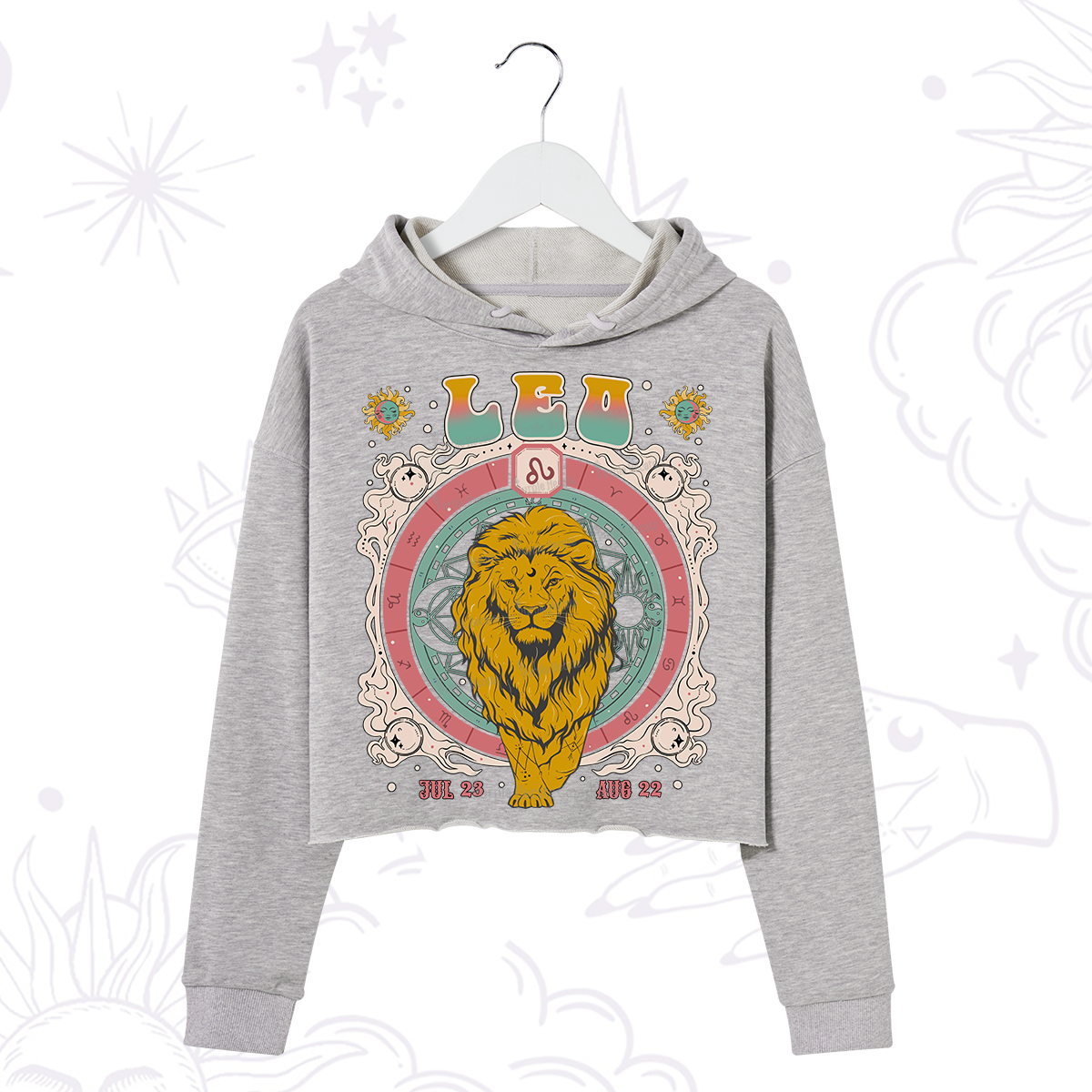 Purplehecate Leo Cosmic Zodiac Crop Hoodie