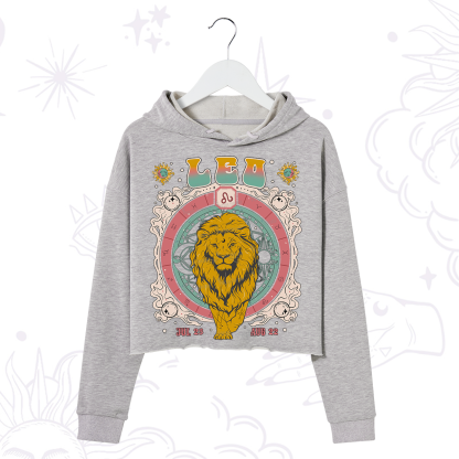 Purplehecate Leo Cosmic Zodiac Crop Hoodie