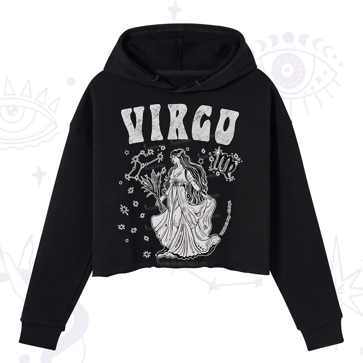 Purplehecate Virgo Starshine Zodiac Crop Hoodie