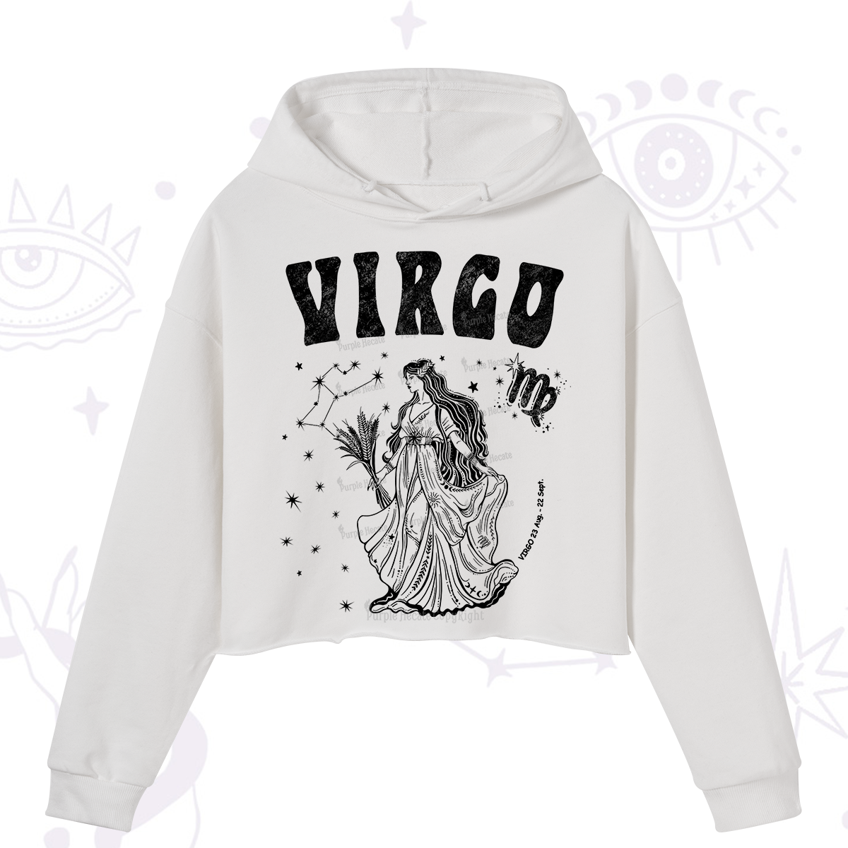 Purplehecate Virgo Starshine Zodiac Crop Hoodie