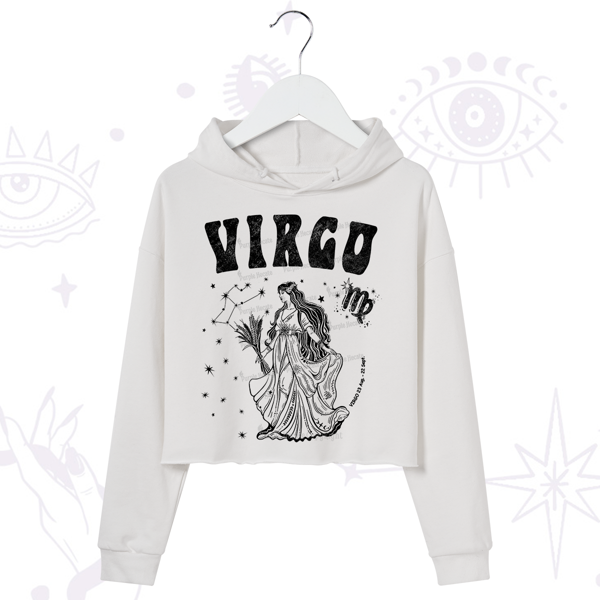 Purplehecate Virgo Starshine Zodiac Crop Hoodie