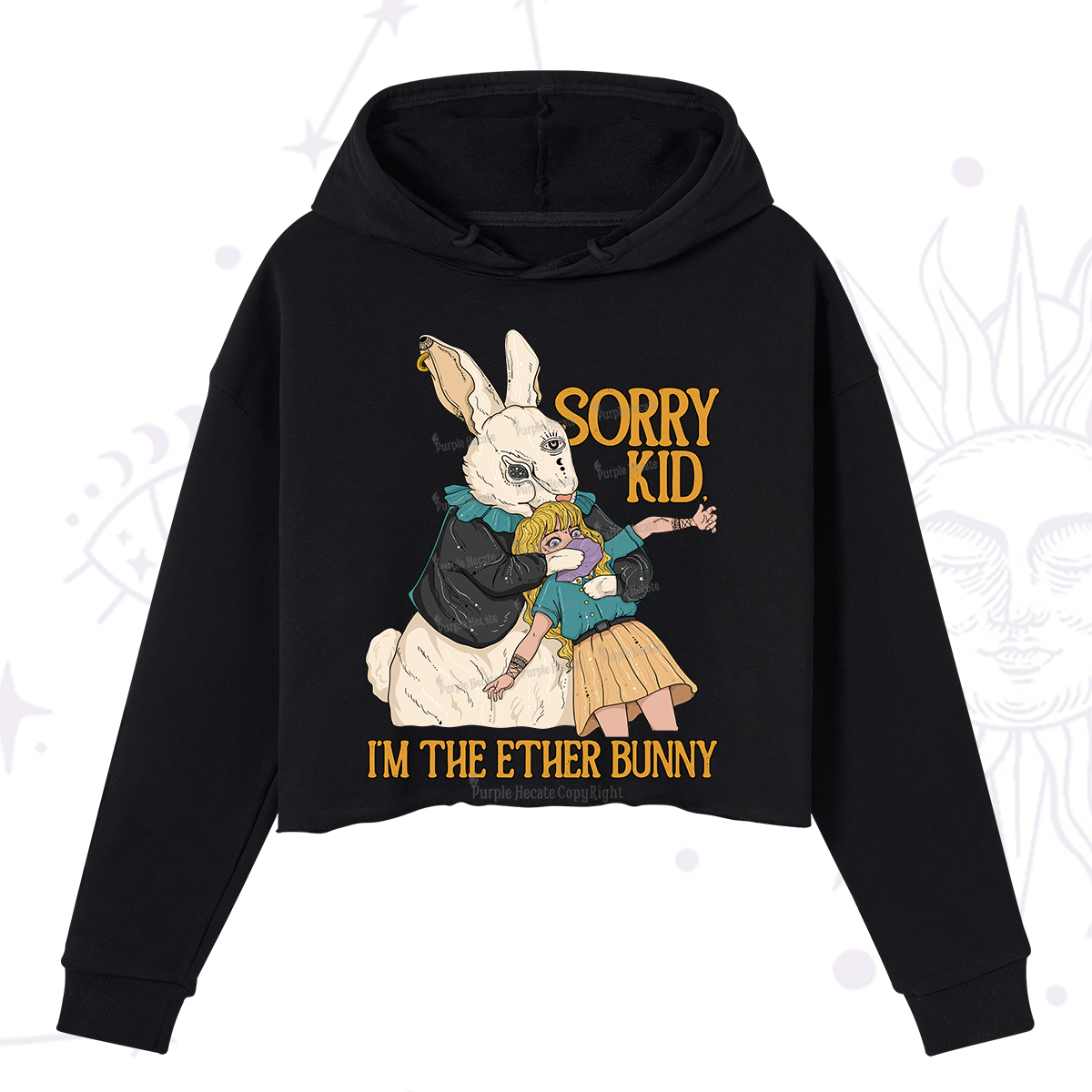 Purplehecate Sorry Kid I'm Easter Bunny Crop Hoodie
