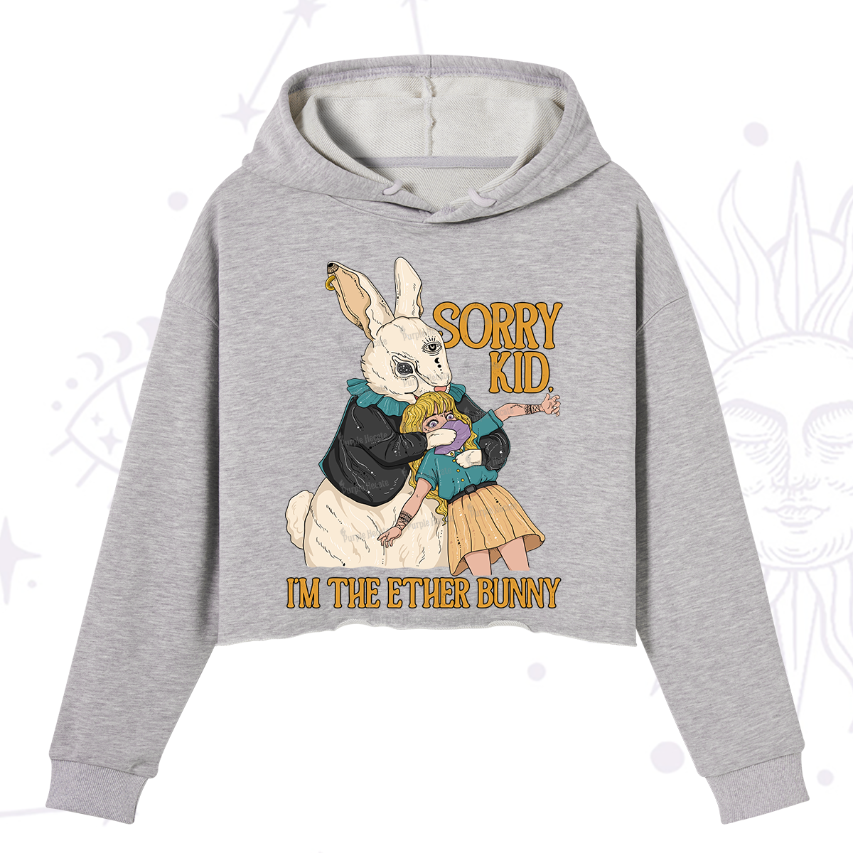 Purplehecate Sorry Kid I'm Easter Bunny Crop Hoodie