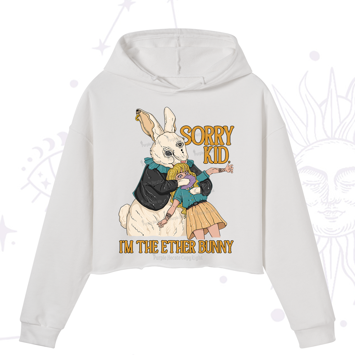 Purplehecate Sorry Kid I'm Easter Bunny Crop Hoodie