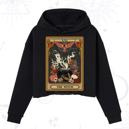 Purplehecate The Witch Magical Tarot Crop Hoodie