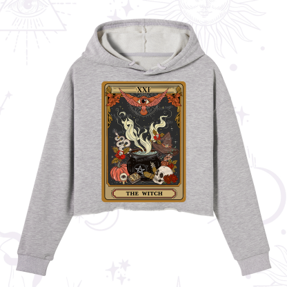 Purplehecate The Witch Magical Tarot Crop Hoodie