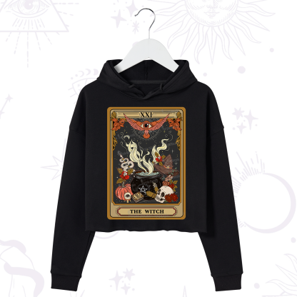 Purplehecate The Witch Magical Tarot Crop Hoodie