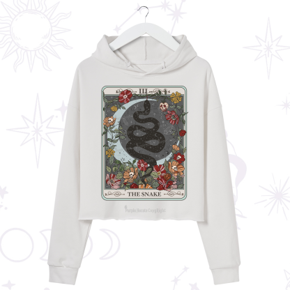 Purplehecate The Snake Tarot Crop Hoodie