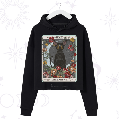 Purplehecate The Sphynx Tarot Crop Hoodie