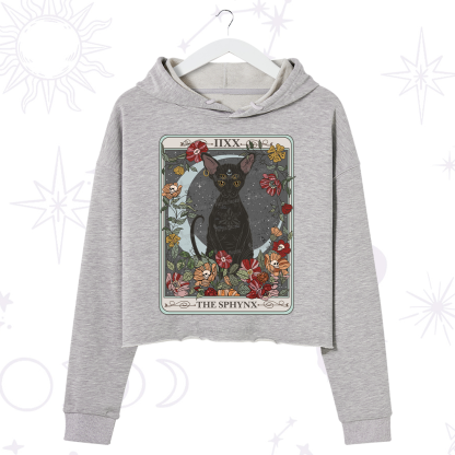 Purplehecate The Sphynx Tarot Crop Hoodie